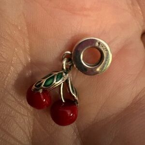 S925 cherry dangle charm